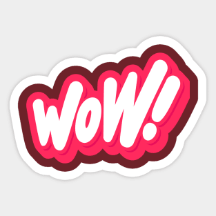 Wow Handwritten Typography Sticker